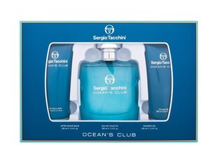 Kingituskomplekt Sergio Tacchini Ocean's Club meestele: Tualettvesi EDT, 100 ml + dušigeel, 100 ml + habemeajamisjärgne palsam, 100 ml цена и информация | Мужские духи | hansapost.ee