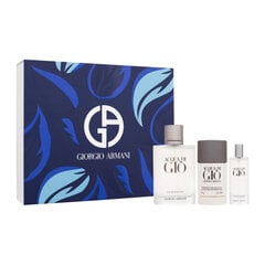 Kosmeetikakomplekt Giorgio Armani Acqua di Gio Pour Homme EDT meestele: Tualettvesi, 100 ml + pulkdeodorant, 75 g + mini pihusti, 15 ml hind ja info | Parfüümid meestele | hansapost.ee