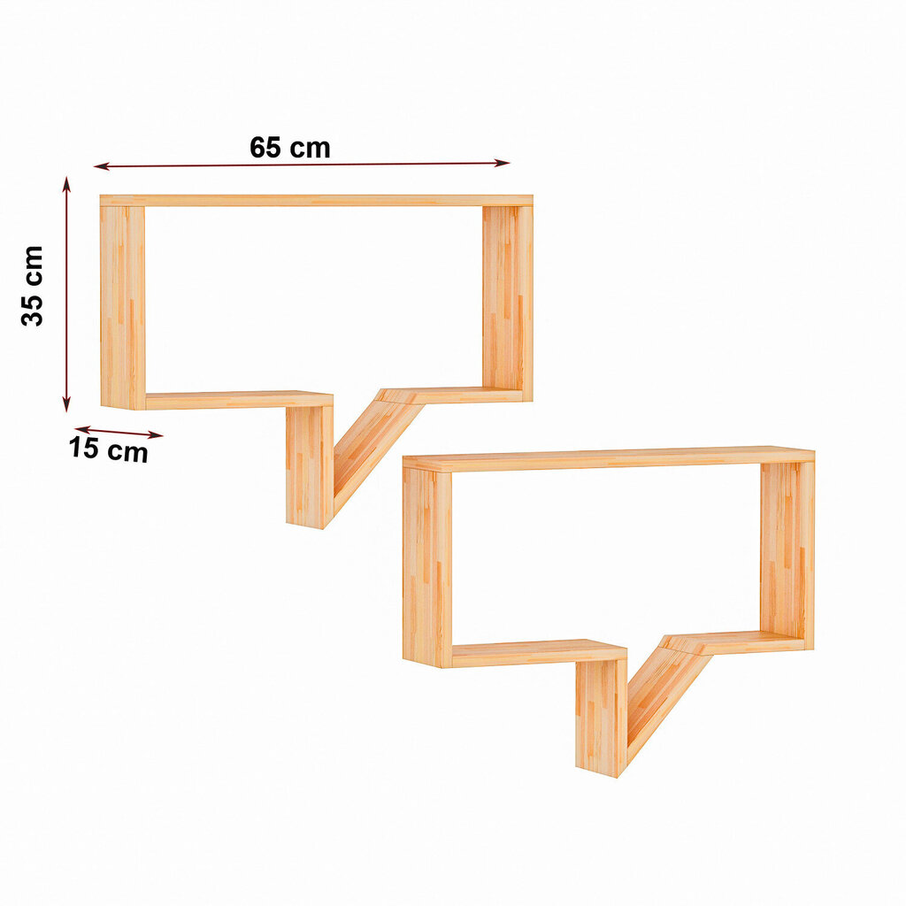 2-osaline riiulikomplekt Asir DZYD0007, pruun hind ja info | Riiulid | hansapost.ee