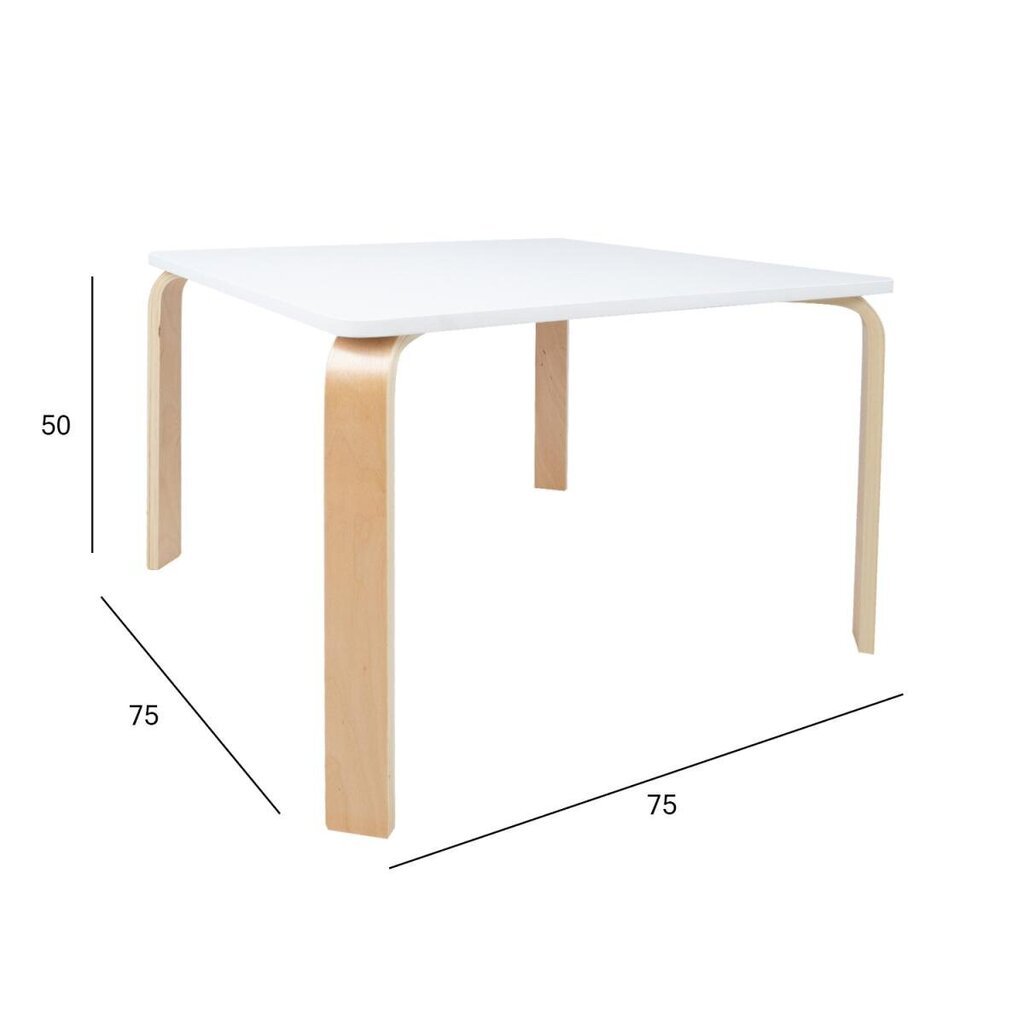 Kahjustatud pakendiga toode. Lastelaud HAPPY 75x75xH50cm, valge hind ja info | Mööbel defektiga pakendis | hansapost.ee