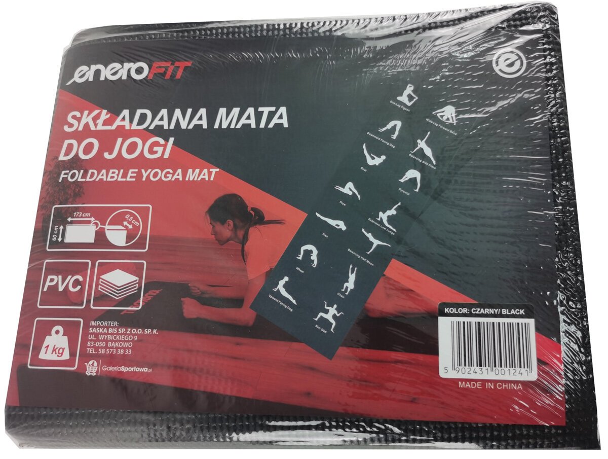 Kokkupandav joogamatt 1700X600X5MM Black Enero Fit hind ja info | Joogamatid | hansapost.ee