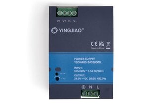 Yingjiao источник питания на DIN-рейку YSDN480, 24В, 480Вт, 20A, IP20 цена и информация | Источник питания | hansapost.ee