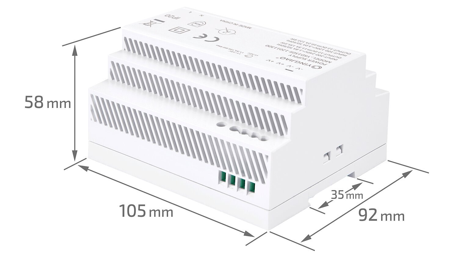 Yingjiao toiteallikas DIN siinil YSD150S 12V 136W 11.3A IP20 цена и информация | Toiteallikad ja toiteplokid | hansapost.ee