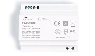 Yingjiao toiteallikas DIN-liistuga YSD150S 24V 150W 6.25A IP20 hind ja info | Toiteallikad ja toiteplokid | hansapost.ee