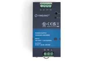 Yingjiao YSDN240 24V 240W 10A toiteallikas DIN-liistuga IP20 price and information | Toiteallikad ja toiteplokid | hansapost.ee