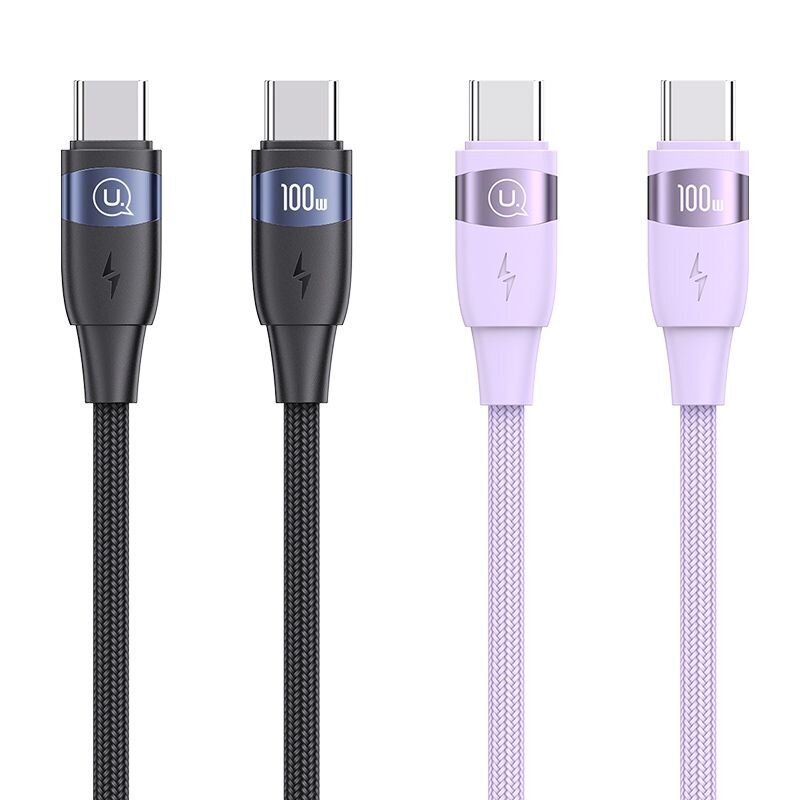 Usams Kabel U85 USB-C na USB-C 100W 1.2m PD Fast Charging fioletowy|purple SJ632USB03 (US-SJ632) цена и информация | Mobiiltelefonide kaablid | hansapost.ee