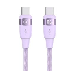 Usams Kabel U85 USB-C na USB-C 100W 1.2m PD Fast Charging fioletowy|purple SJ632USB03 (US-SJ632) цена и информация | Borofone 43757-uniw | hansapost.ee