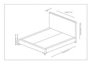 Voodi Asir Sonata, 160x200 cm, liiv price and information | Beds | hansapost.ee