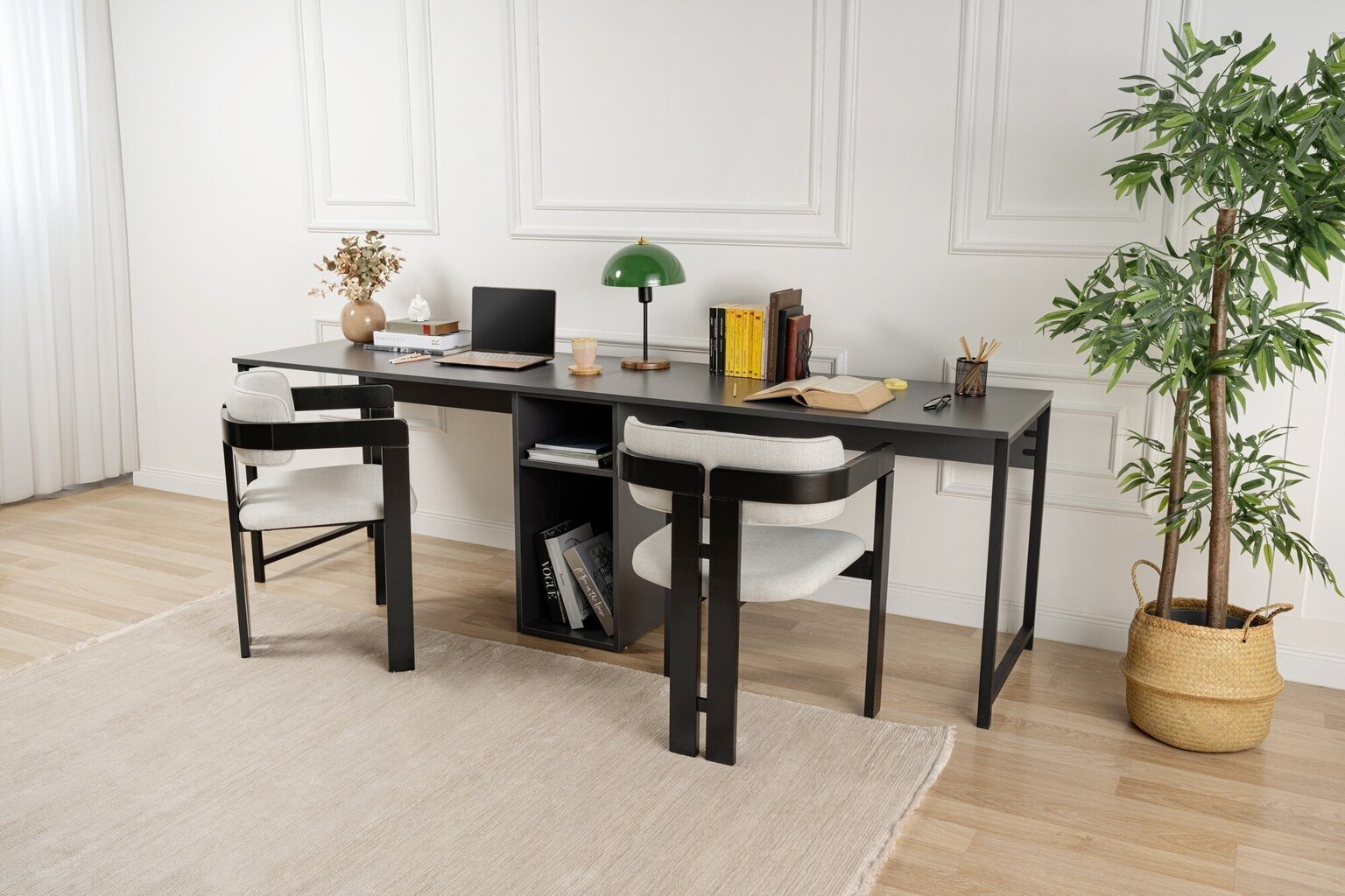 Kirjutuslaud Twin Study Desk, hall цена и информация | Arvutilauad, kirjutuslauad | hansapost.ee