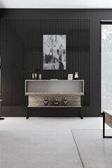 Консоль Luxe Travertine, черный цвет цена и информация | Столы-консоли | hansapost.ee