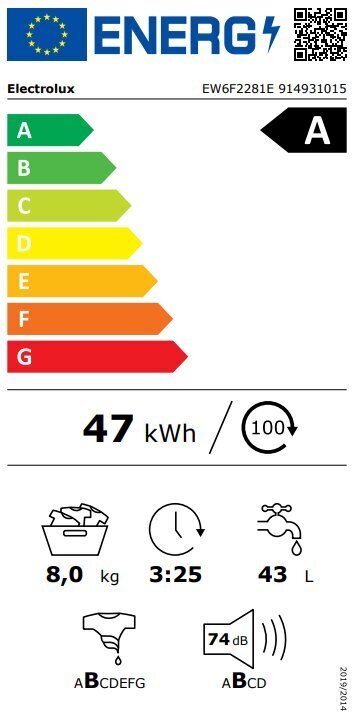 Electrolux EW6F2281E цена и информация | Pesumasinad | hansapost.ee