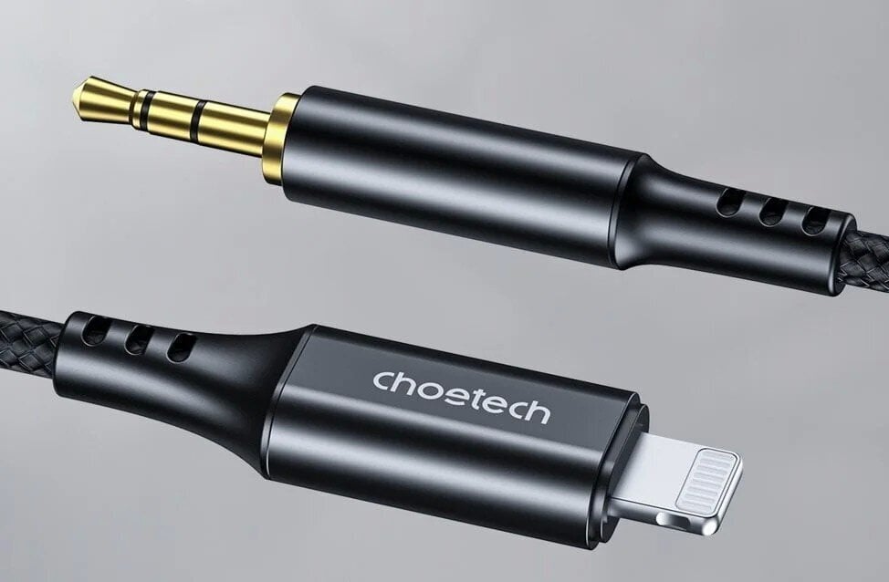 Helikaabel Choetech AUX009 Lightning to 3,5mm, must hind ja info | Mobiiltelefonide kaablid | hansapost.ee