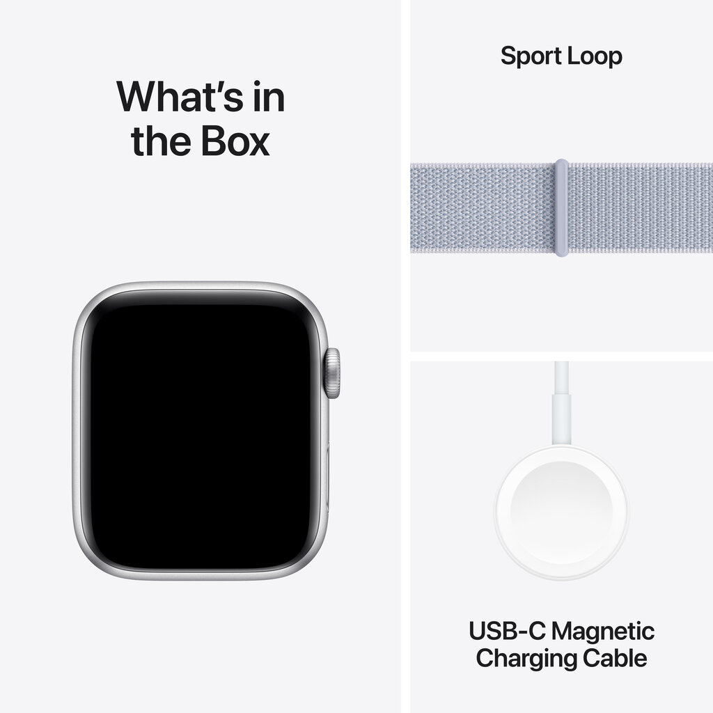 Apple Watch SE GPS 40mm Silver Aluminium Case with Blue Cloud Sport Loop MXEE3ET/A цена и информация | Nutikellad, laste nutikellad | hansapost.ee