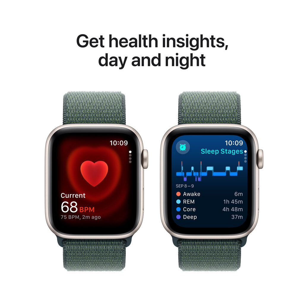 Apple Watch SE GPS + Cellular 40mm Starlight Aluminium Case with Lake Green Sport Loop MXGH3ET/A цена и информация | Nutikellad, laste nutikellad | hansapost.ee