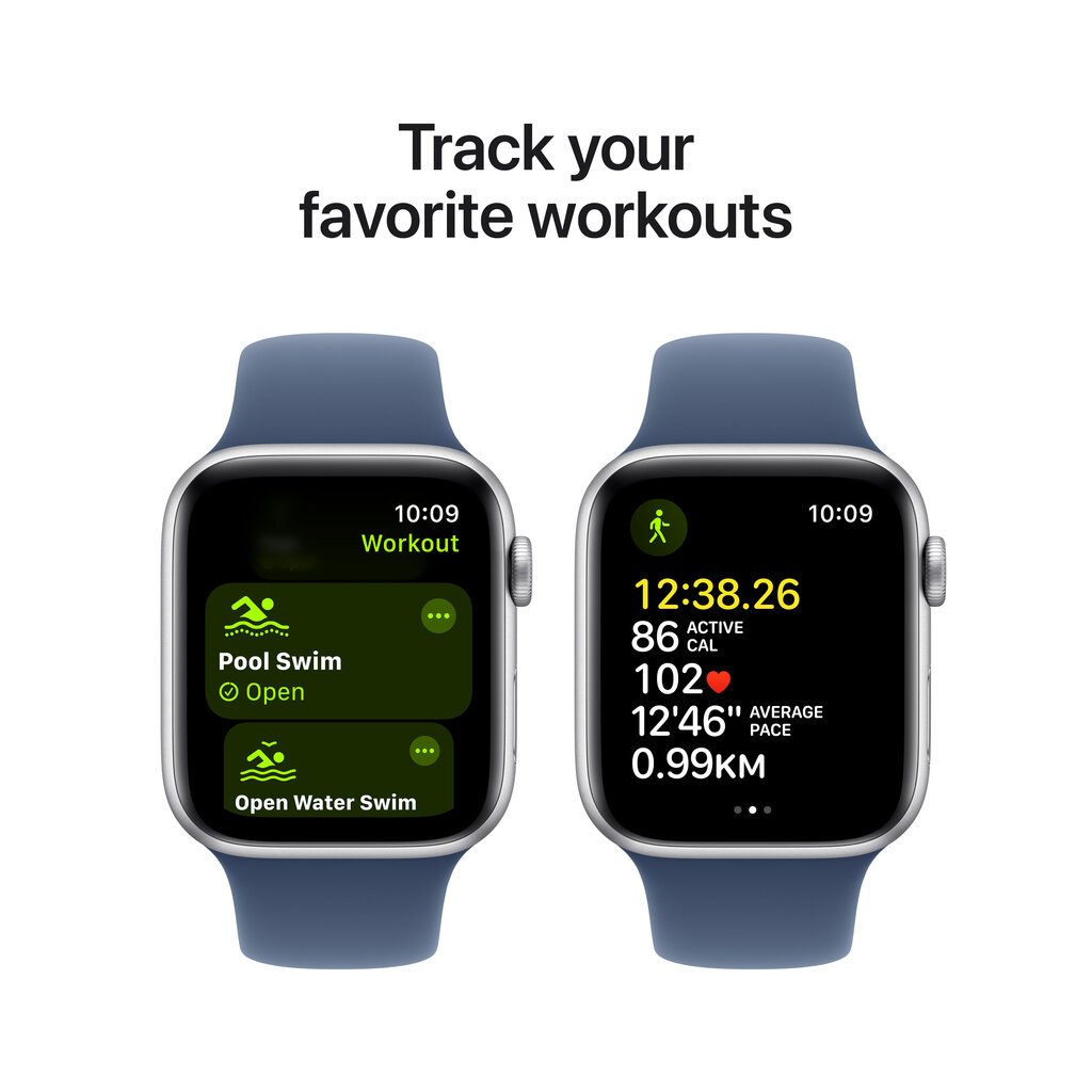 Apple Watch SE GPS + Cellular 44mm Silver Aluminium Case with Denim Sport Band - S/M MXGP3ET/A цена и информация | Nutikellad, laste nutikellad | hansapost.ee