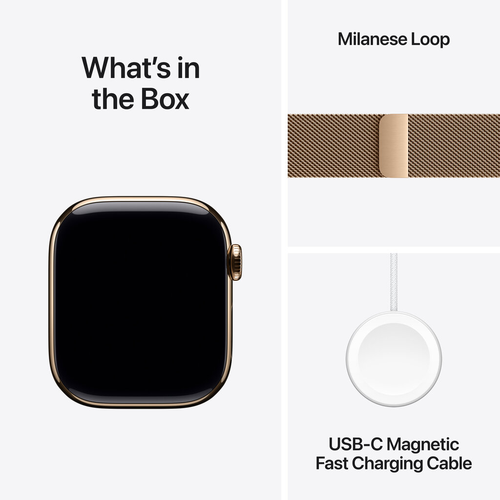 Apple Watch Series 10 GPS + Cellular 42mm Gold Titanium Case with Gold Milanese Loop MX083ET/A цена и информация | Nutikellad, laste nutikellad | hansapost.ee