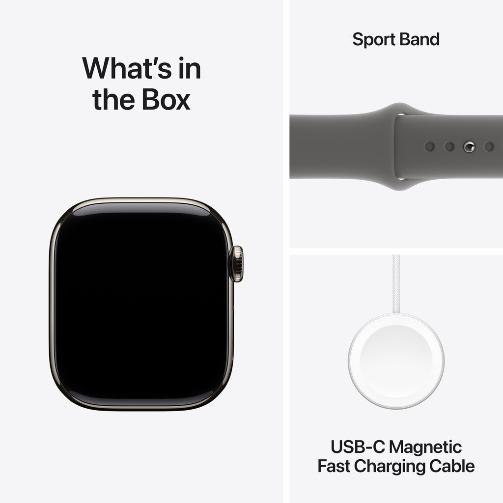 Apple Watch Series 10 GPS + Cellular 42mm Natural Titanium Case with Stone Grey Sport Band - S/M MWXD3ET/A hind ja info | Nutikellad, laste nutikellad | hansapost.ee