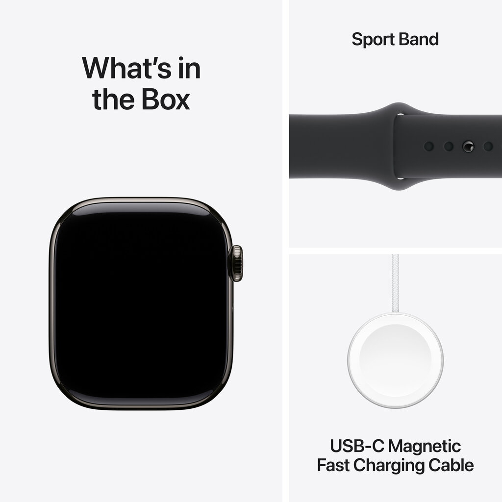 Apple Watch Series 10 GPS + Cellular 42mm Slate Titanium Case with Black Sport Band - S/M MWXG3ET/A hind ja info | Nutikellad, laste nutikellad | hansapost.ee