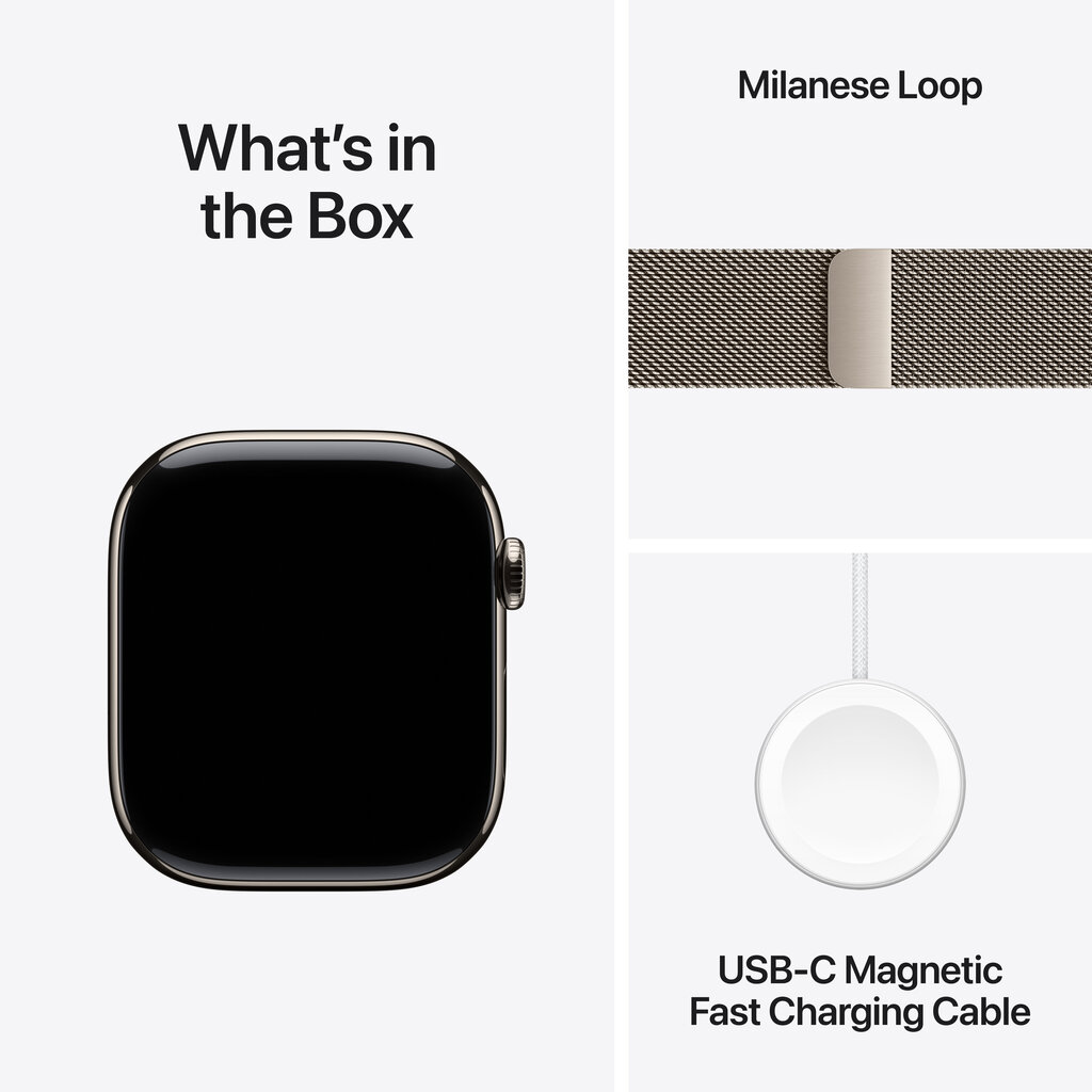 Apple Watch Series 10 GPS + Cellular 46mm Natural Titanium Case with Natural Milanese Loop - S/M MC7Q4ET/A hind ja info | Nutikellad, laste nutikellad | hansapost.ee