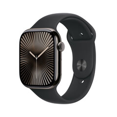 Apple Watch Series 10 GPS + Cellular 46mm Slate Titanium Case with Black Sport Band - S/M MWYD3ET/A цена и информация | Смарт-часы (smartwatch) | hansapost.ee