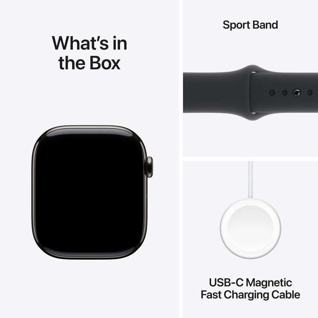 Apple Watch Series 10 GPS + Cellular 46mm Slate Titanium Case with Black Sport Band - S/M MWYD3ET/A hind ja info | Nutikellad, laste nutikellad | hansapost.ee