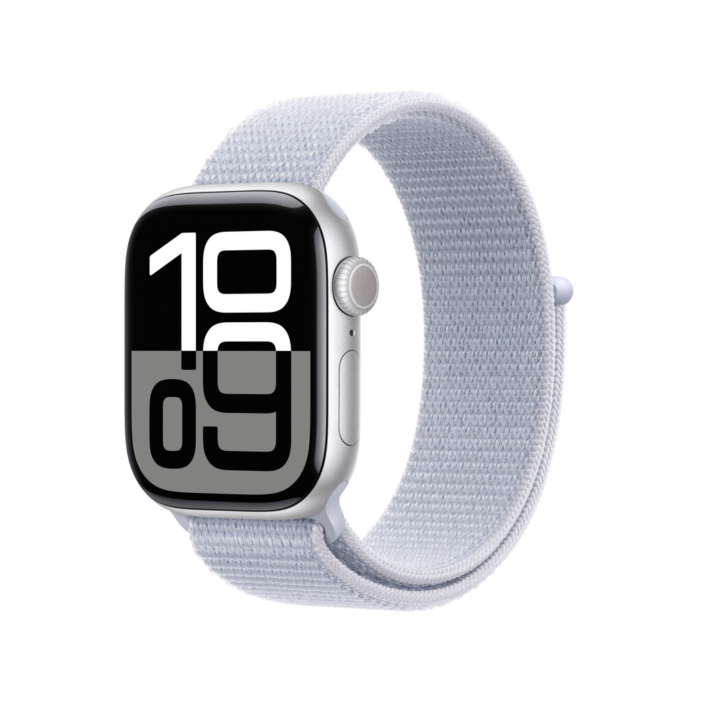 Apple Watch Series 10 GPS + Cellular 42mm Silver Aluminium Case with Blue Cloud Sport Loop MWX53ET/A цена и информация | Nutikellad, laste nutikellad | hansapost.ee