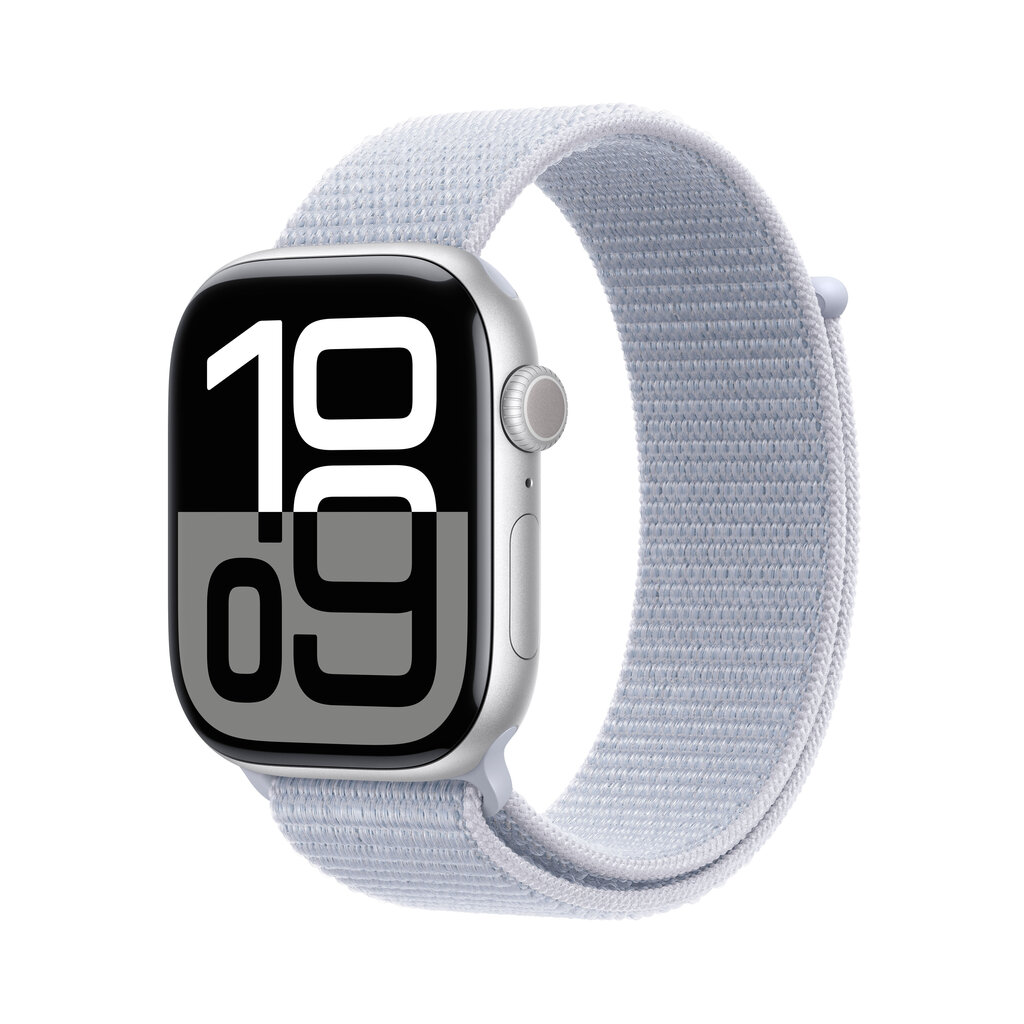 Apple Watch Series 10 GPS + Cellular 46mm Silver Aluminium Case with Blue Cloud Sport Loop MWY23ET/A цена и информация | Nutikellad, laste nutikellad | hansapost.ee