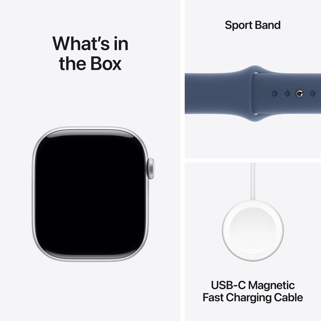 Apple Watch Series 10 GPS + Cellular 46mm Silver Aluminium Case with Denim Sport Band - S/M MWY03ET/A цена и информация | Nutikellad, laste nutikellad | hansapost.ee