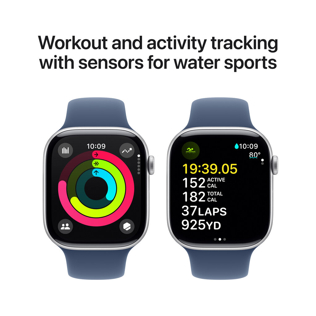 Apple Watch Series 10 GPS + Cellular 46mm Silver Aluminium Case with Denim Sport Band - S/M MWY03ET/A hind ja info | Nutikellad, laste nutikellad | hansapost.ee