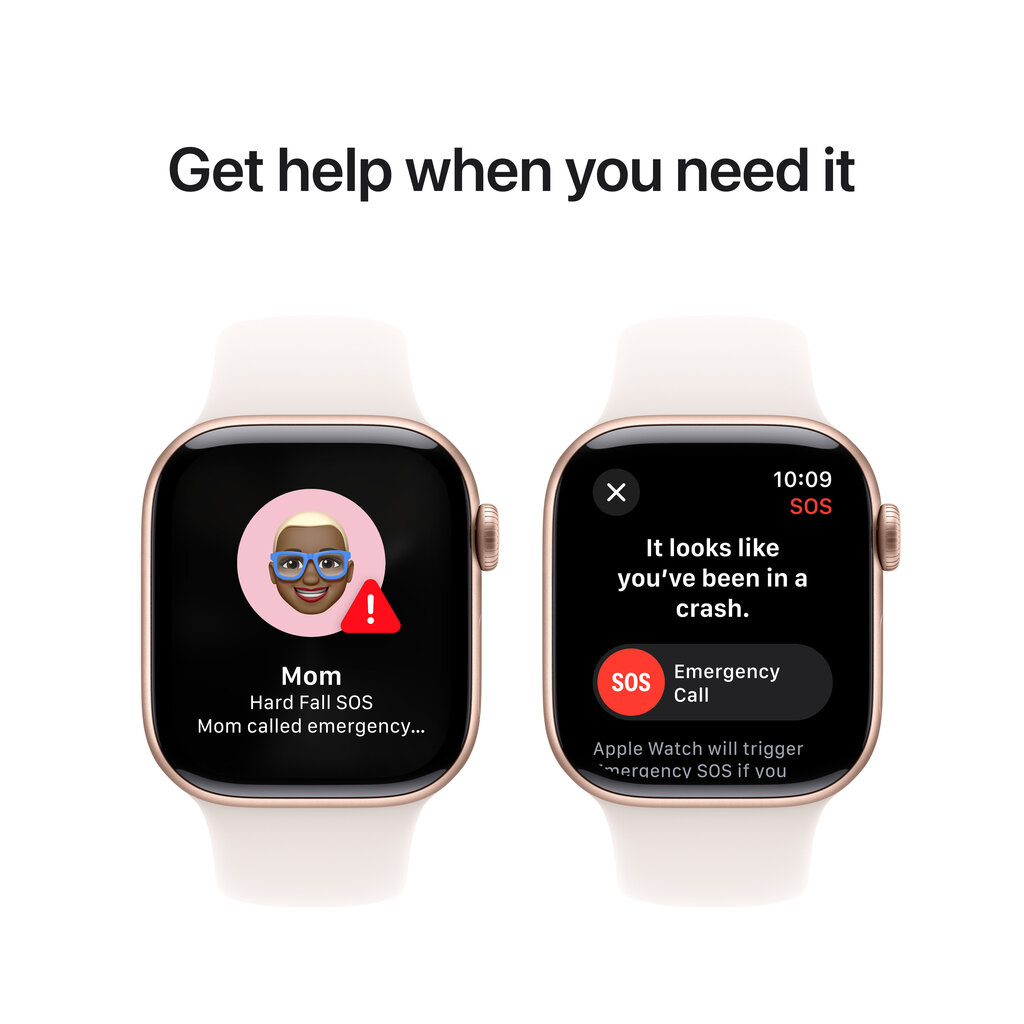 Apple Watch Series 10 GPS 42mm Rose Gold Aluminium Case with Light Blush Sport Band - S/M MWWH3ET/A price and information | Nutikellad, laste nutikellad | hansapost.ee