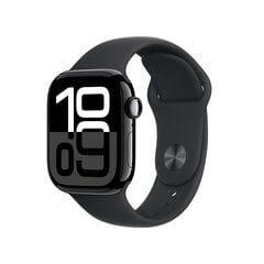 Apple Watch Series 10 GPS + Cellular 42mm Jet Black Aluminium Case with Black Sport Band - S/M MWX63ET/A price and information | Nutikellad, laste nutikellad | hansapost.ee