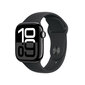 Apple Watch Series 10 GPS + Cellular 42mm Jet Black Aluminium Case with Black Sport Band - S/M MWX63ET/A цена и информация | Nutikellad, laste nutikellad | hansapost.ee