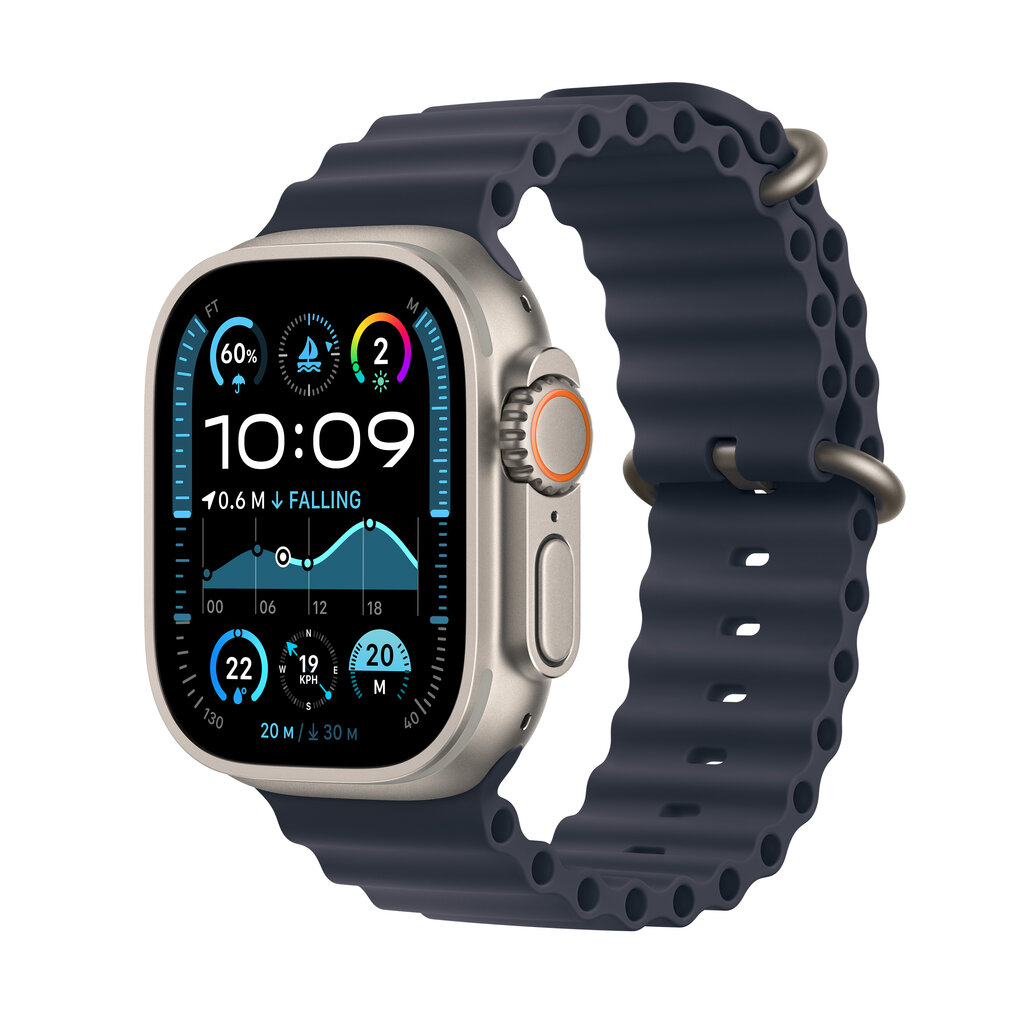 Apple Watch Ultra 2 GPS + Cellular 49mm Natural Titanium Case with Navy Ocean Band MX4D3EL/A цена и информация | Nutikellad, laste nutikellad | hansapost.ee