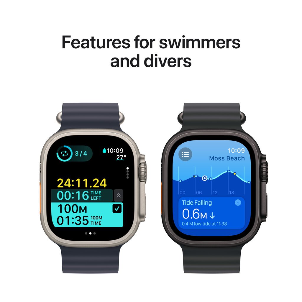 Apple Watch Ultra 2 GPS + Cellular 49mm Natural Titanium Case with Navy Ocean Band MX4D3EL/A hind ja info | Nutikellad, laste nutikellad | hansapost.ee