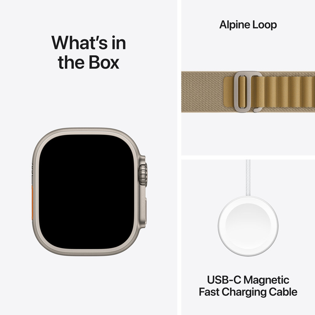 Apple Watch Ultra 2 GPS + Cellular 49mm Natural Titanium Case with Tan Alpine Loop - Small MX4E3EL/A hind ja info | Nutikellad, laste nutikellad | hansapost.ee