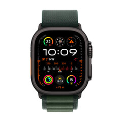 Apple Watch Ultra 2 GPS + Cellular 49mm Black Titanium Case with Dark Green Alpine Loop - Small MX4Q3EL/A цена и информация | Смарт-часы (smartwatch) | hansapost.ee