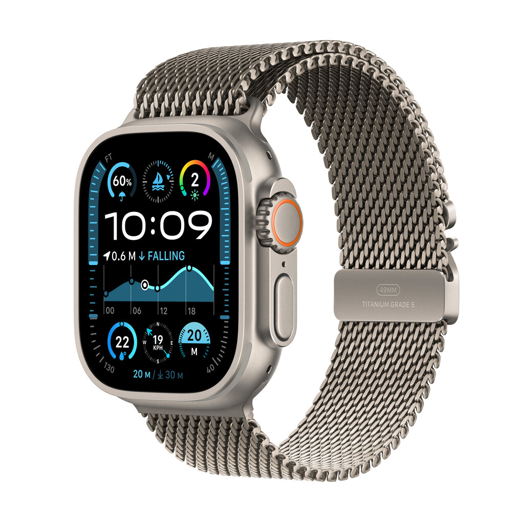 Apple Watch Ultra 2 GPS + Cellular 49mm Natural Titanium Case with Natural Titanium Milanese Loop - M MX5R3EL/A цена и информация | Nutikellad, laste nutikellad | hansapost.ee