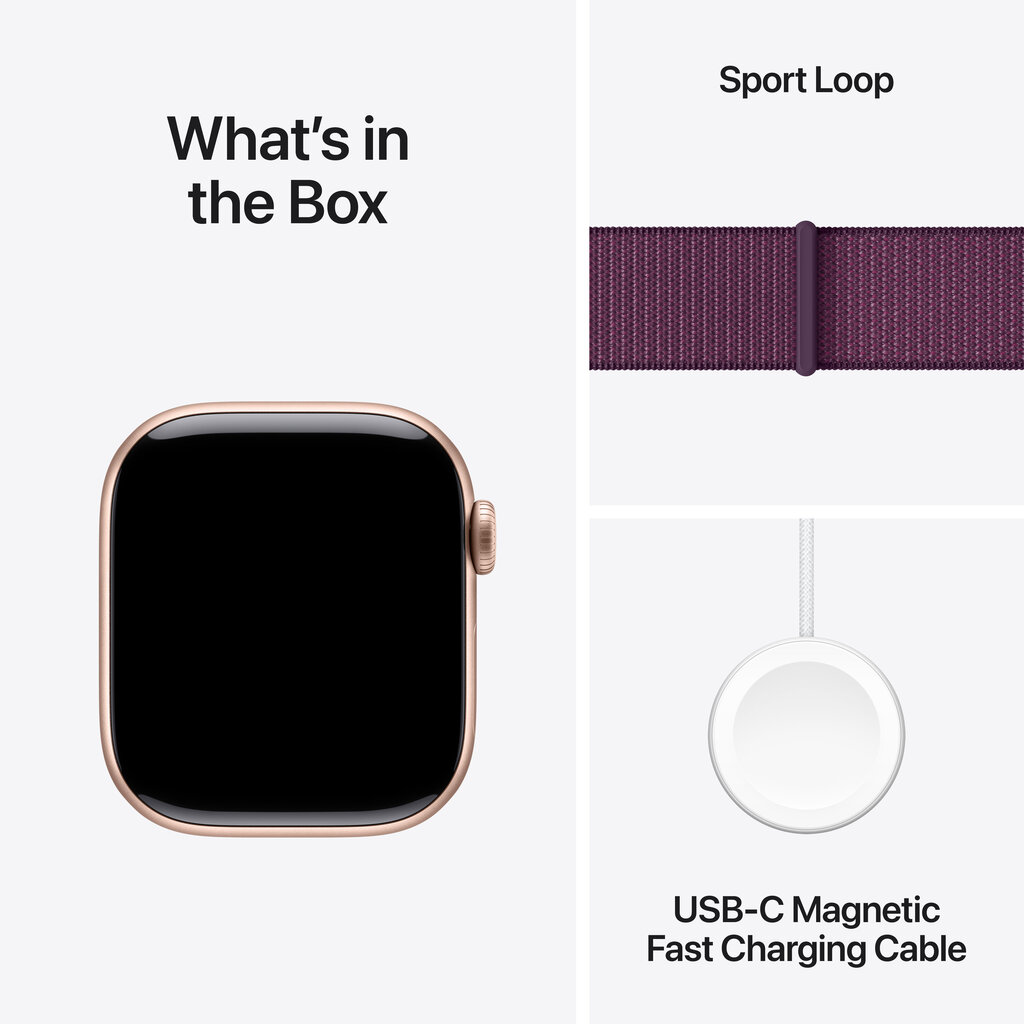 Apple Watch Series 10 GPS + Cellular 42mm Rose Gold Aluminium Case with Plum Sport Loop MWXC3ET/A цена и информация | Nutikellad, laste nutikellad | hansapost.ee