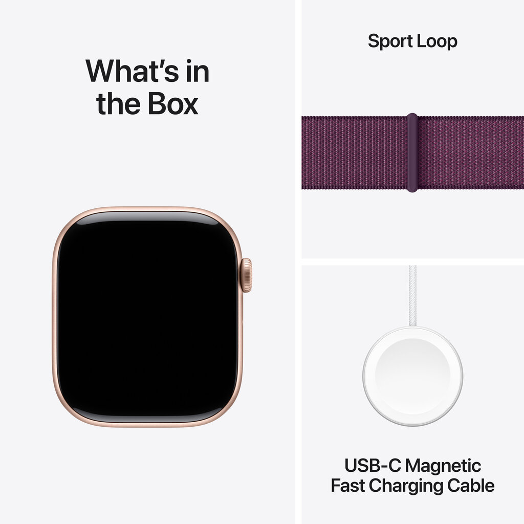 Apple Watch Series 10 GPS 46mm Rose Gold Aluminium Case with Plum Sport Loop MWWV3ET/A цена и информация | Nutikellad, laste nutikellad | hansapost.ee