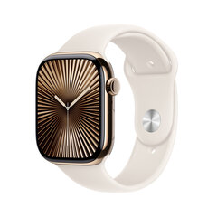 Apple Watch Series 10 GPS + Cellular 46mm Gold Titanium Case with Starlight Sport Band - M/L MWYY3ET/A цена и информация | Смарт-часы (smartwatch) | hansapost.ee