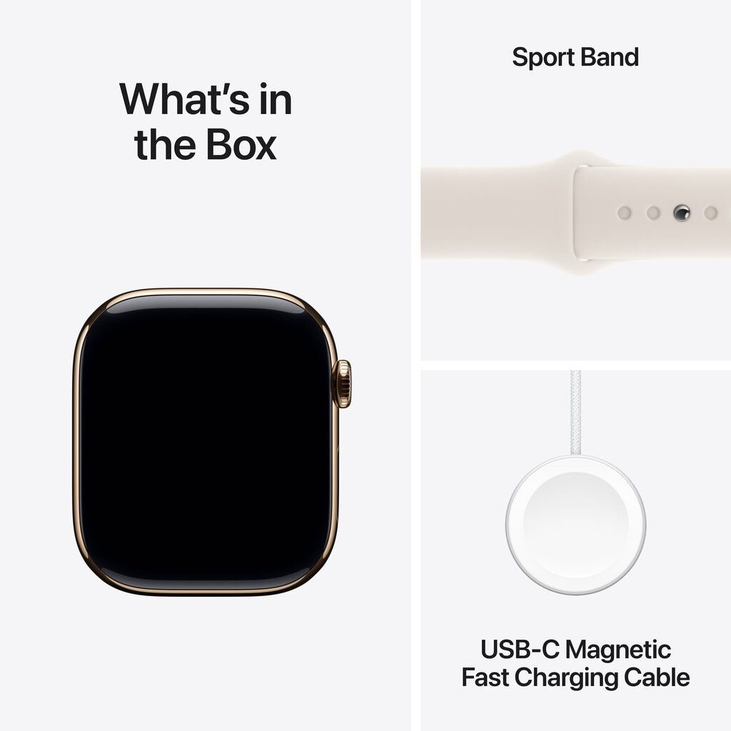 Apple Watch Series 10 GPS + Cellular 46mm Gold Titanium Case with Starlight Sport Band - M/L MWYY3ET/A цена и информация | Nutikellad, laste nutikellad | hansapost.ee