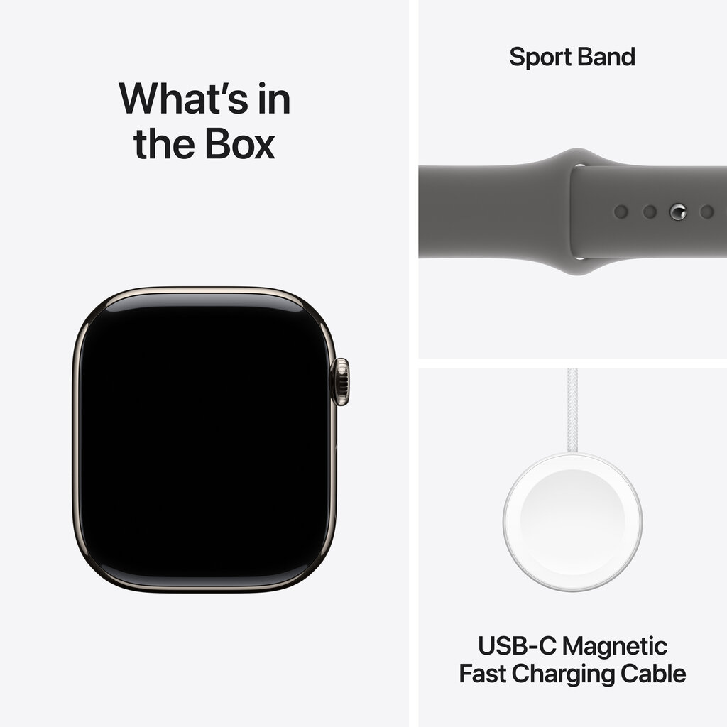 Apple Watch Series 10 GPS + Cellular 46mm Natural Titanium Case with Stone Grey Sport Band - M/L MWYA3ET/A цена и информация | Nutikellad, laste nutikellad | hansapost.ee