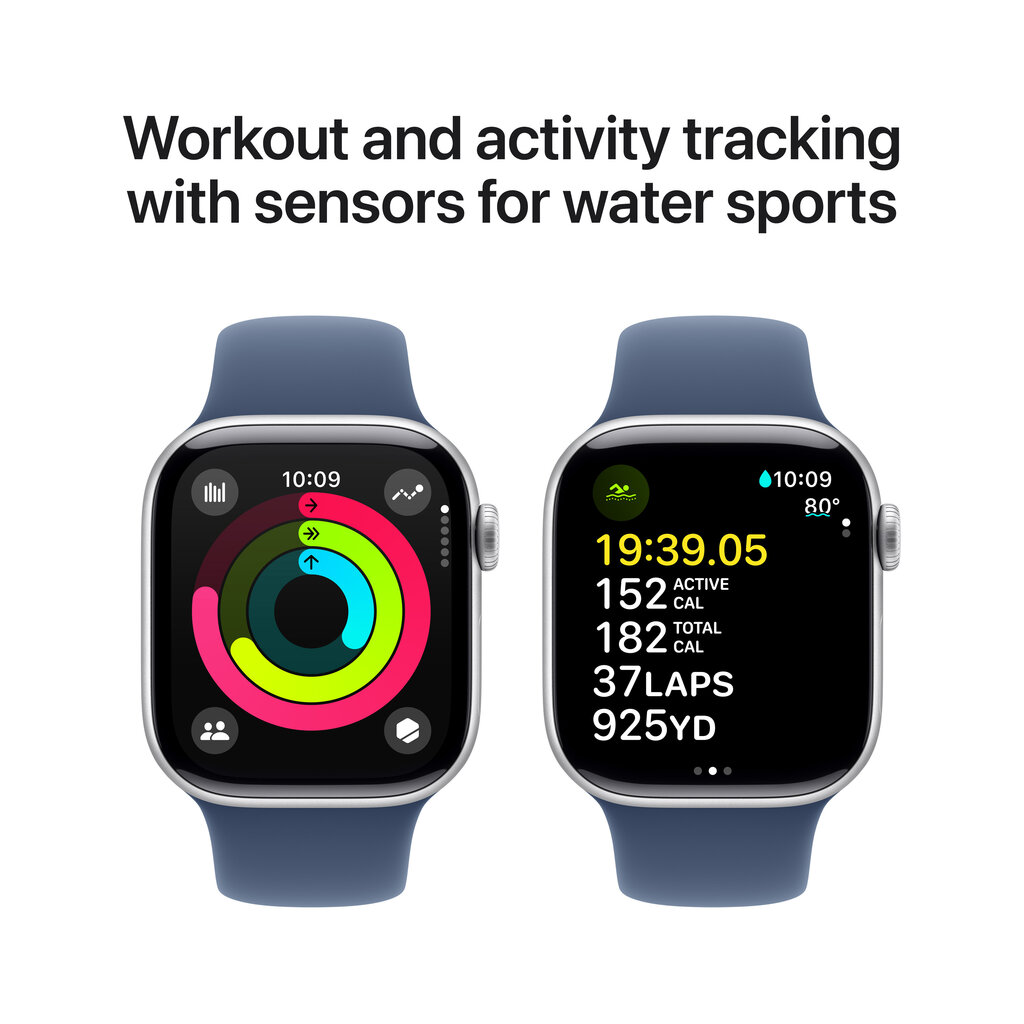 Apple Watch Series 10 GPS 42mm Silver Aluminium Case with Denim Sport Band - M/L MWWC3ET/A hind ja info | Nutikellad, laste nutikellad | hansapost.ee