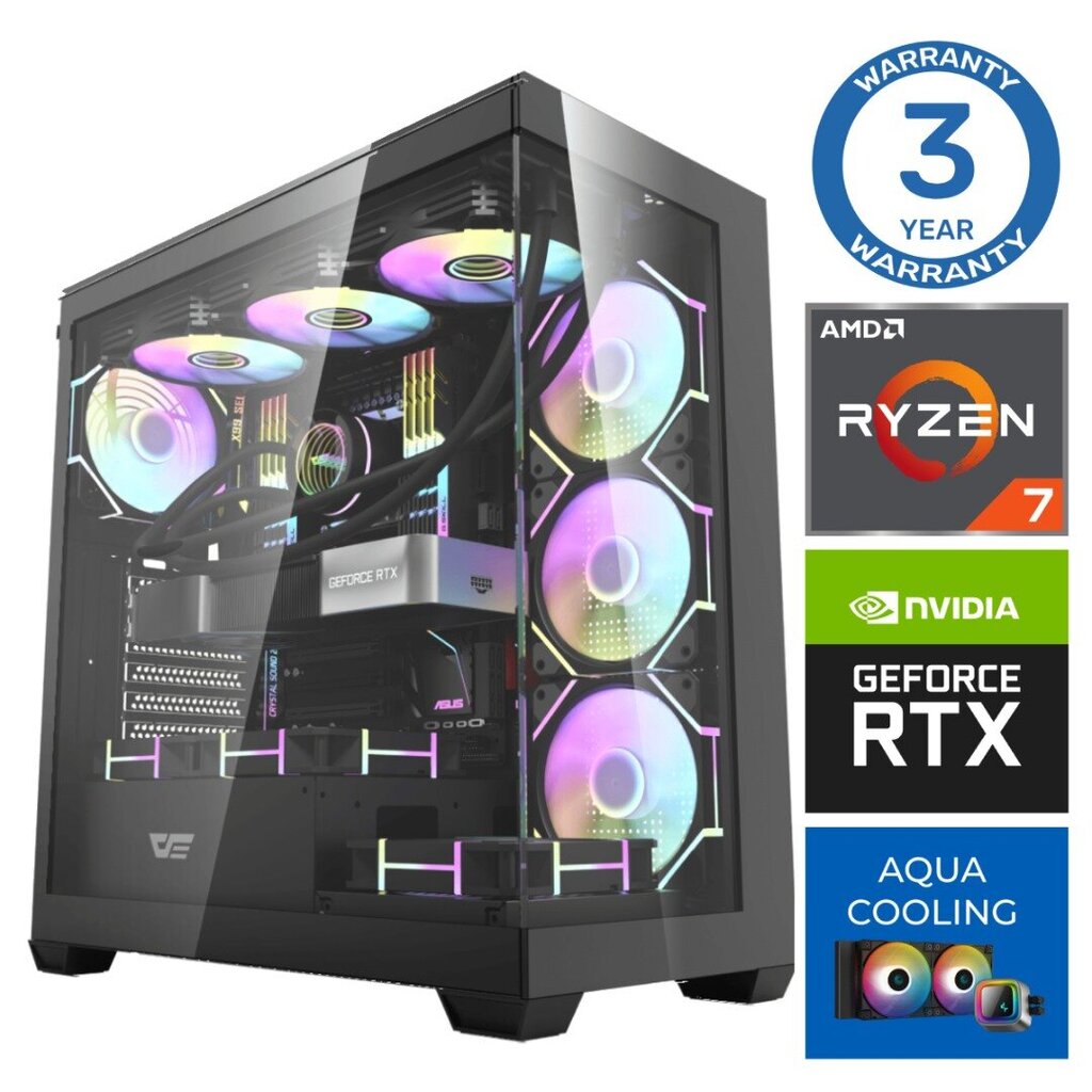 Intop Aqua Ryzen 7 7700X 32GB DDR5 1TB SSD M.2 NVME RTX4070 Super 12GB no-OS цена и информация | Lauaarvutid | hansapost.ee