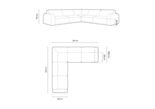 Pehme nurgadiivan Micadoni Erin, 305x305x79 cm, hall hind ja info | Nurgadiivanid ja nurgadiivanvoodid | hansapost.ee