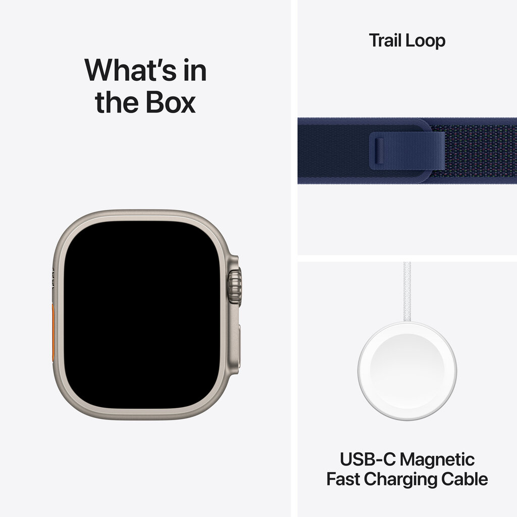 Apple Watch Ultra 2 GPS + Cellular 49mm Natural Titanium Case with Blue Trail Loop - S/M MX4J3EL/A hind ja info | Nutikellad, laste nutikellad | hansapost.ee