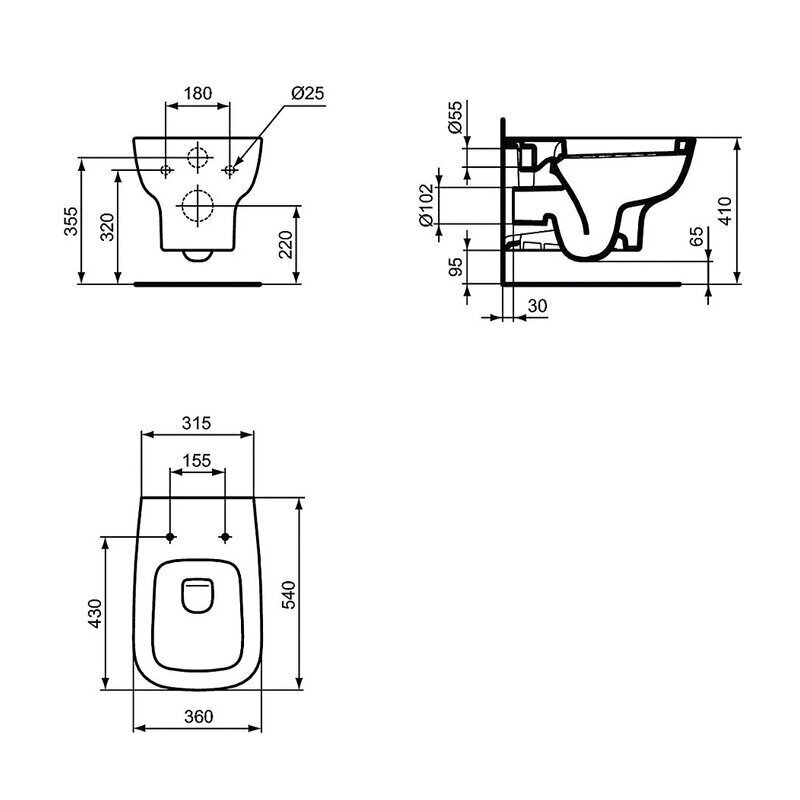 Seinapealne wc-pott Ideal Standard T368001 koos kaanega цена и информация | WС-potid | hansapost.ee