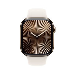 Apple Watch Series 10 GPS + Cellular 46mm Gold Titanium Case with Starlight Sport Band - S/M MWYX3ET/A цена и информация | Смарт-часы (smartwatch) | hansapost.ee