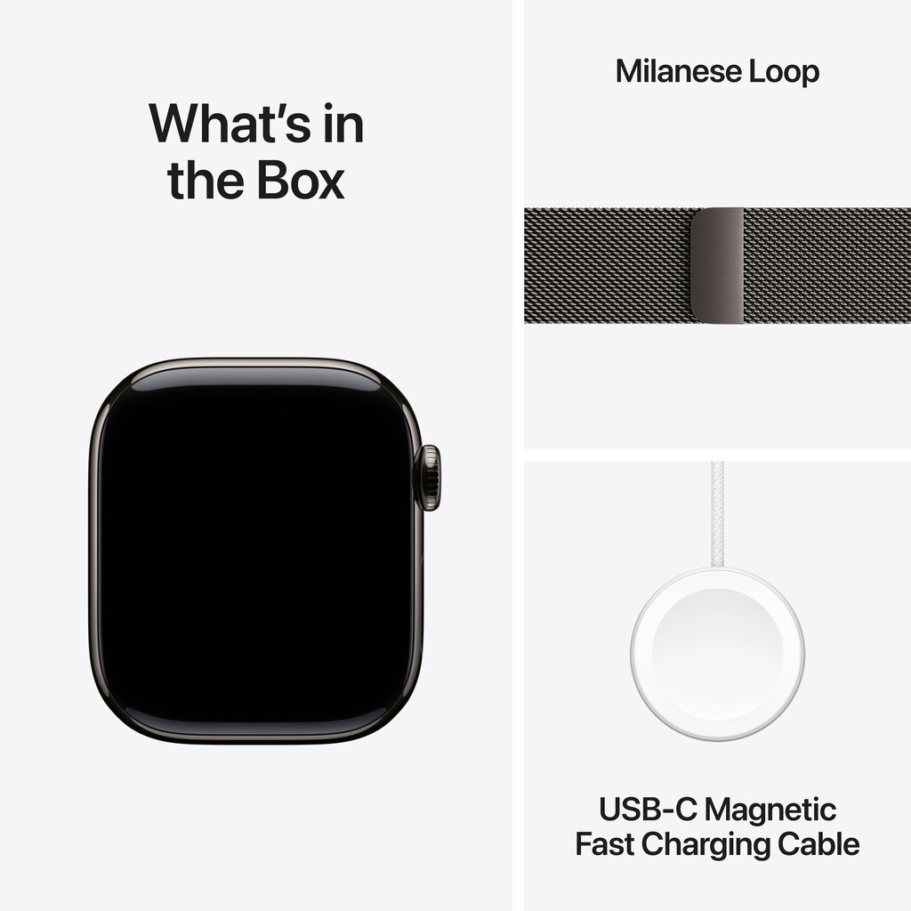 Apple Watch Series 10 GPS + Cellular 42mm Slate Titanium Case with Slate Milanese Loop MX053ET/A hind ja info | Nutikellad, laste nutikellad | hansapost.ee