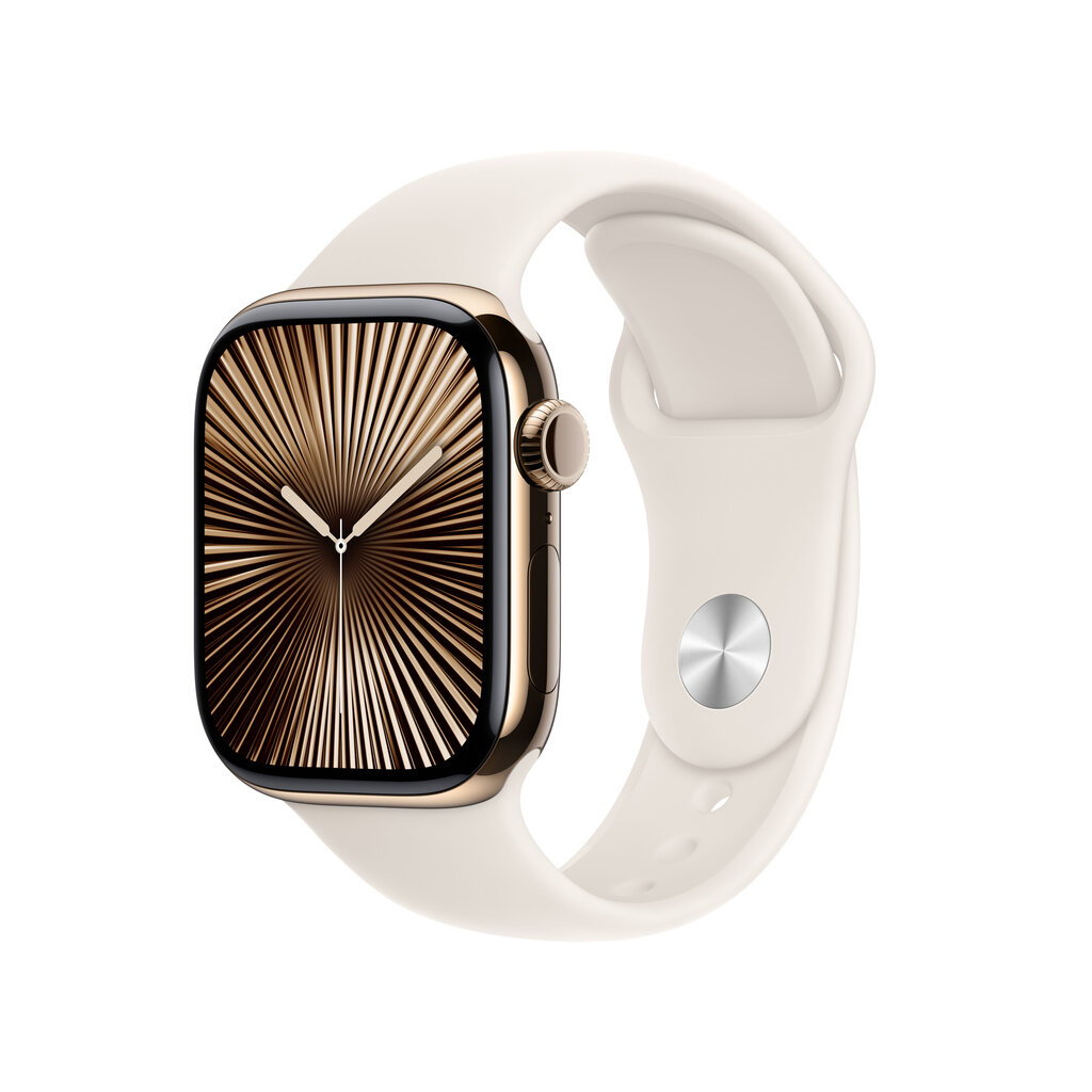 Apple Watch Series 10 GPS + Cellular 42mm Gold Titanium Case with Starlight Sport Band - M/L MX073ET/A цена и информация | Nutikellad, laste nutikellad | hansapost.ee